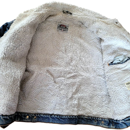 Levi’s Authentic Sherpa Denim Trucker Jacket – Size M, USA Made - USASTARFASHION
