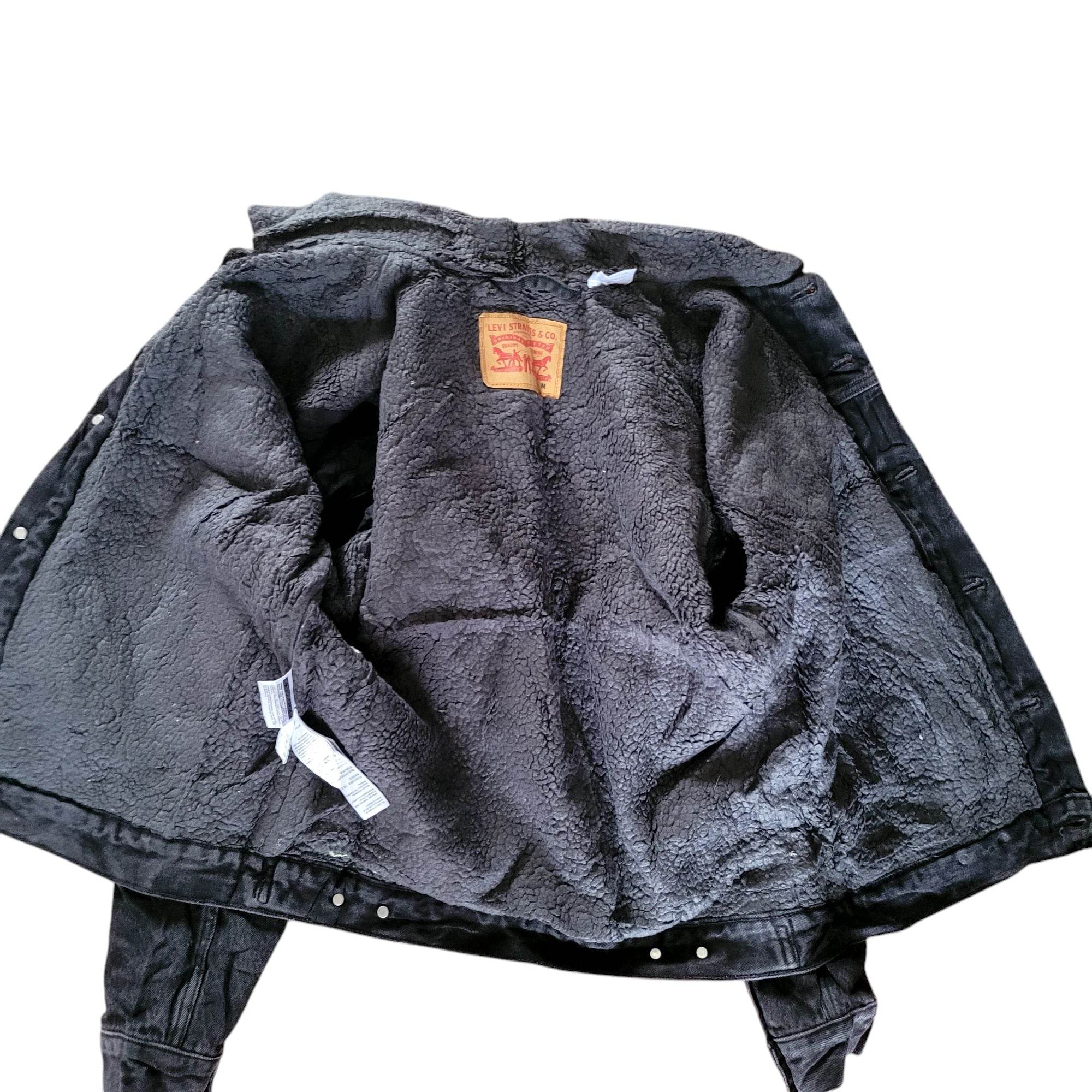 Levi’s Authentic Sherpa Denim Trucker Jacket – Size M, USA Made - USASTARFASHION