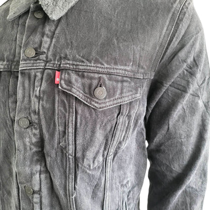 Levi’s Authentic Sherpa Denim Trucker Jacket – Size M, USA Made - USASTARFASHION