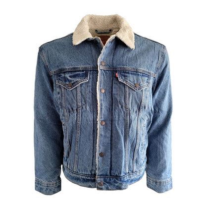 Levi’s Sherpa - Lined Trucker Jacket WaterLess™ – Size L (Second Hand) - USASTARFASHION