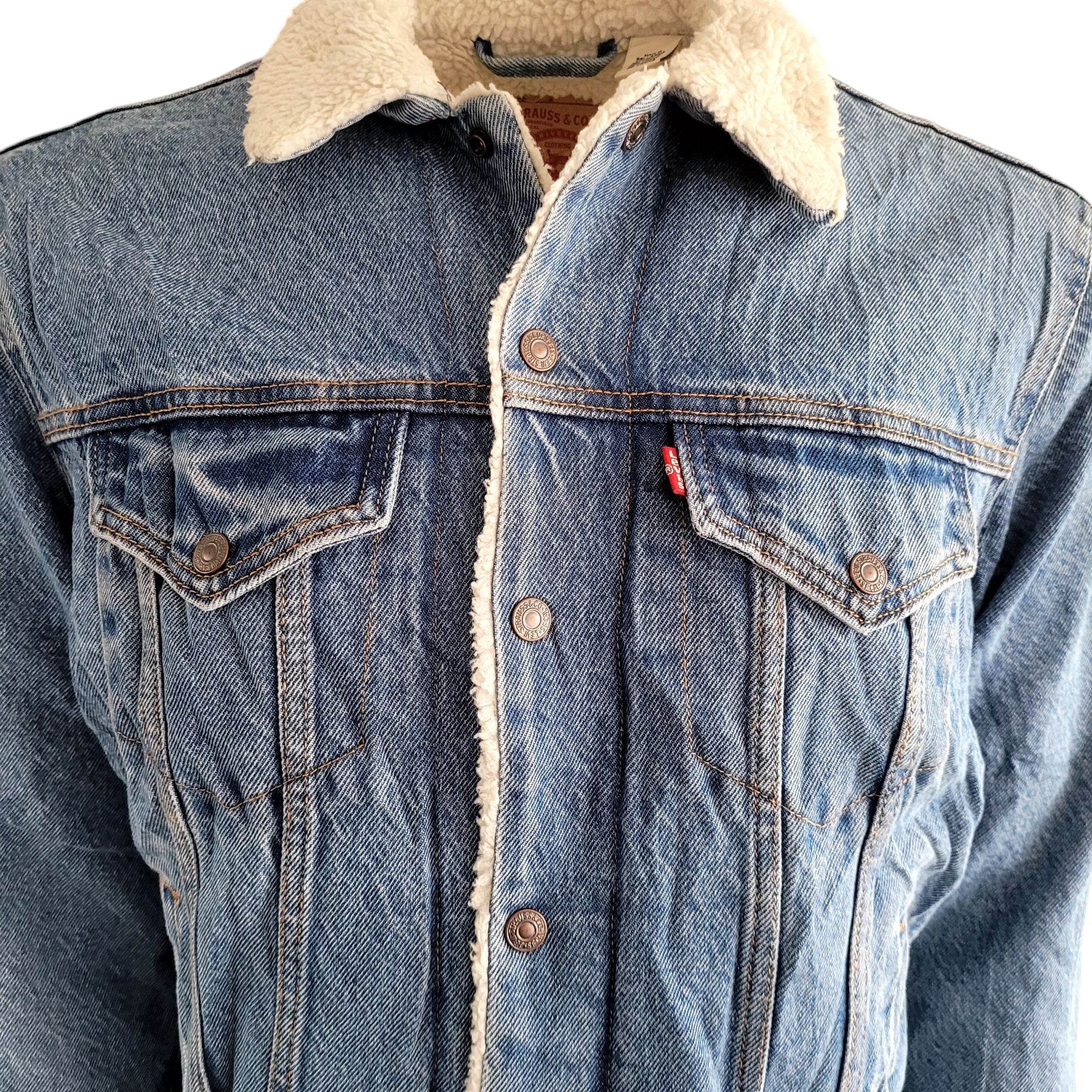 Levi’s Sherpa - Lined Trucker Jacket WaterLess™ – Size L (Second Hand) - USASTARFASHION