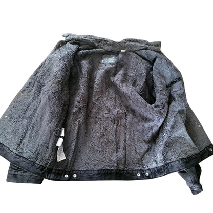 Levi’s Sherpa Trucker Jacket – Black Denim, WaterLess™, Size XL - USASTARFASHION