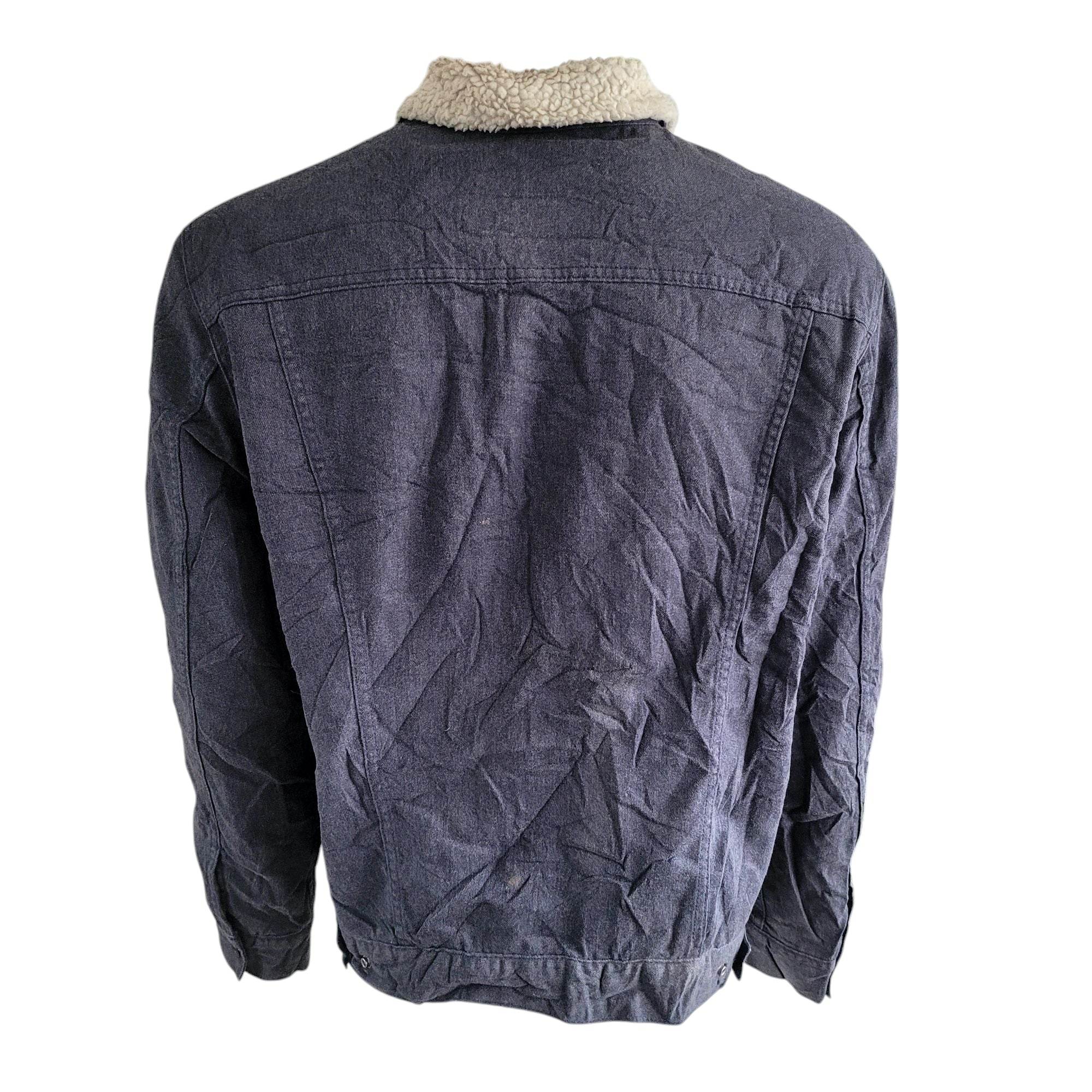 Levi’s Sherpa Trucker Jacket – XL, Dark Canvas Fleece Lined - USASTARFASHION