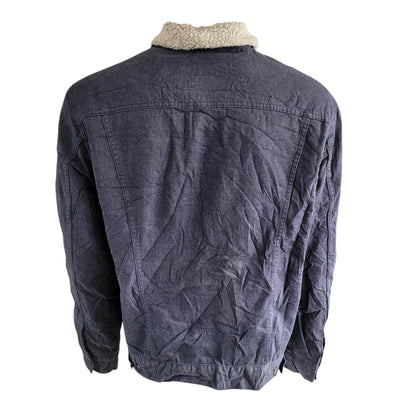 Levi’s Sherpa Trucker Jacket – XL, Dark Canvas Fleece Lined - USASTARFASHION