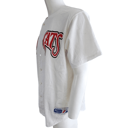 Majestic Mudcats Sports Apparel XL Vintage Baseball Jersey White Red Number 20 Made in USA - USASTARFASHION