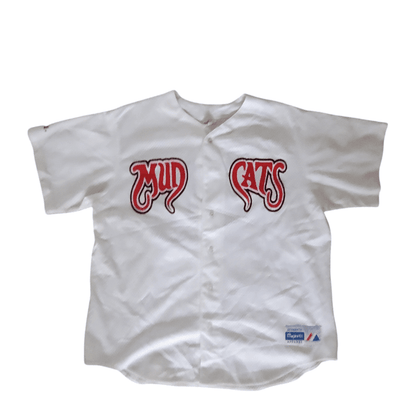 Majestic Mudcats Sports Apparel XL Vintage Baseball Jersey White Red Number 20 Made in USA - USASTARFASHION