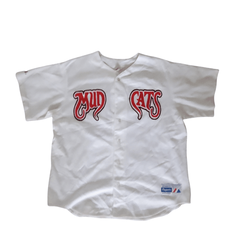 Majestic Mudcats Sports Apparel XL Vintage Baseball Jersey White Red Number 20 Made in USA - USASTARFASHION