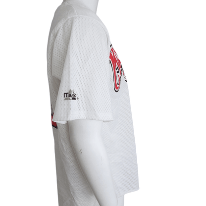 Majestic Mudcats Sports Apparel XL Vintage Baseball Jersey White Red Number 20 Made in USA - USASTARFASHION