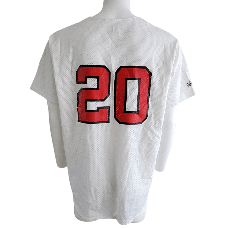 Majestic Mudcats Sports Apparel XL Vintage Baseball Jersey White Red Number 20 Made in USA - USASTARFASHION