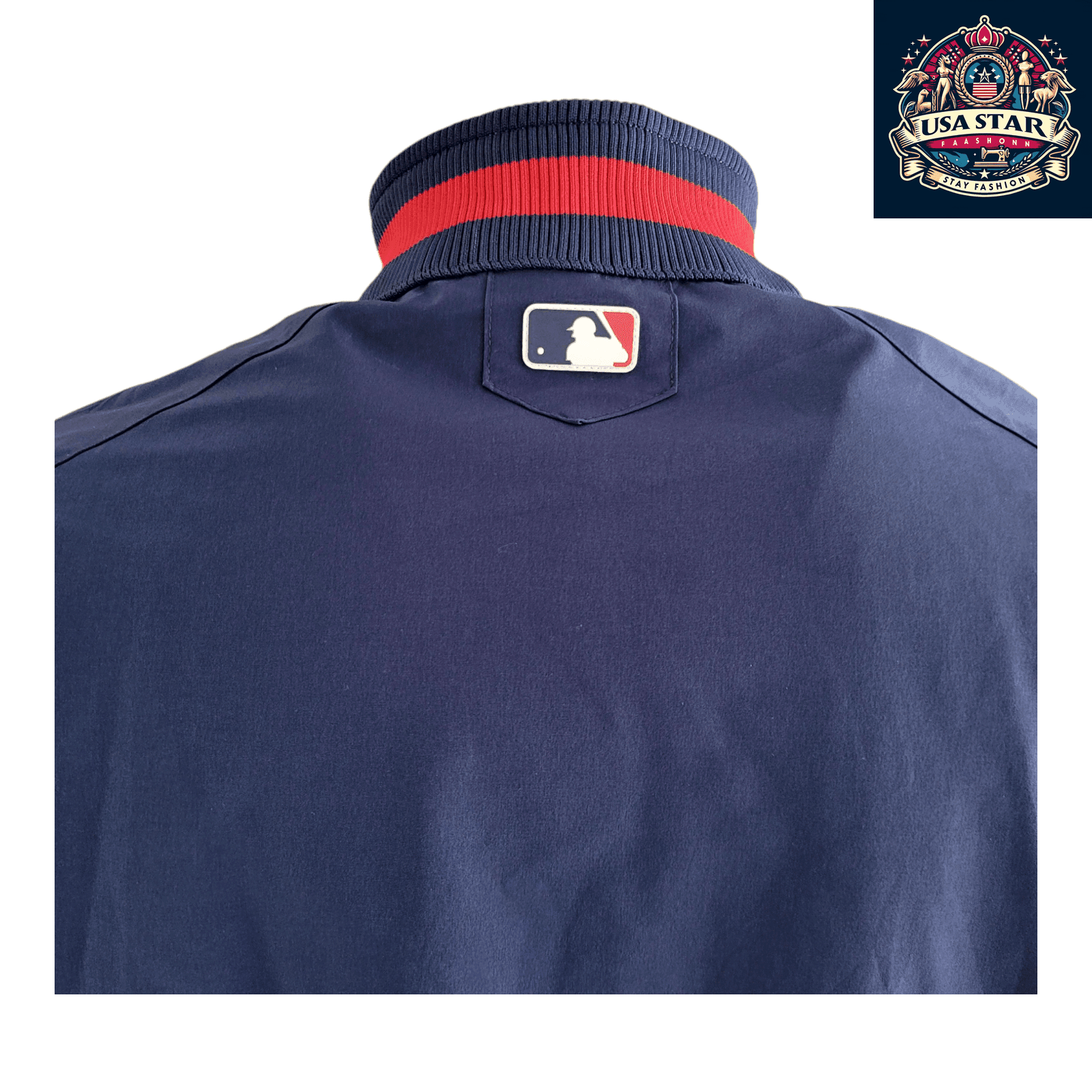 Men's Large Minnesota Twins Jacket, Authentic MLB Therma Base, Navy/Red, Zipper Pockets, Team Logo - USASTARFASHION