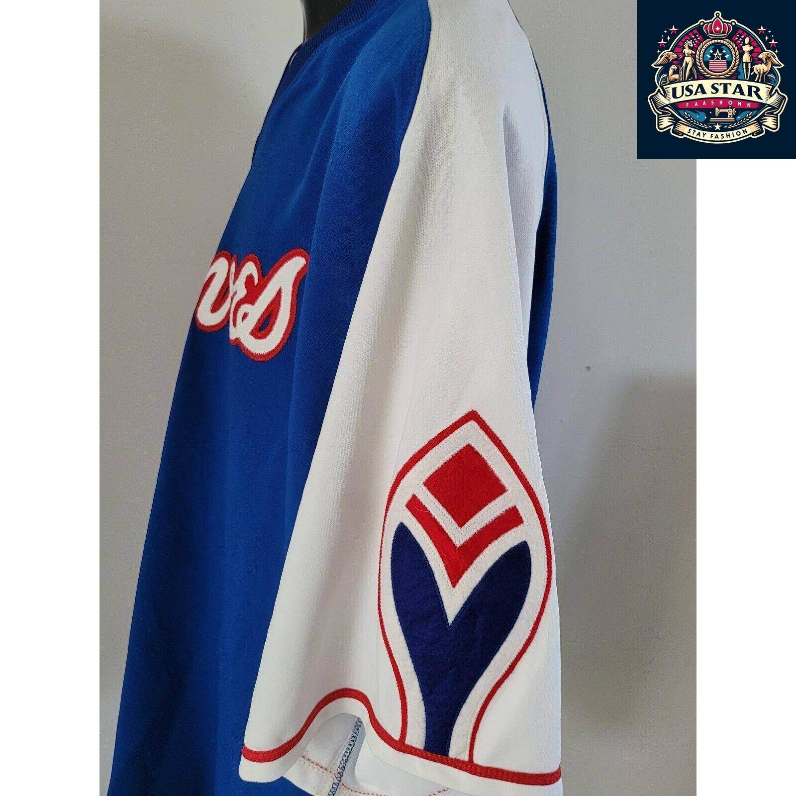 Men's Vintage Braves Jersey - 90s MLB Atlanta Braves Sewn 2 Mesh Baseball Jersey 2XL - USASTARFASHION