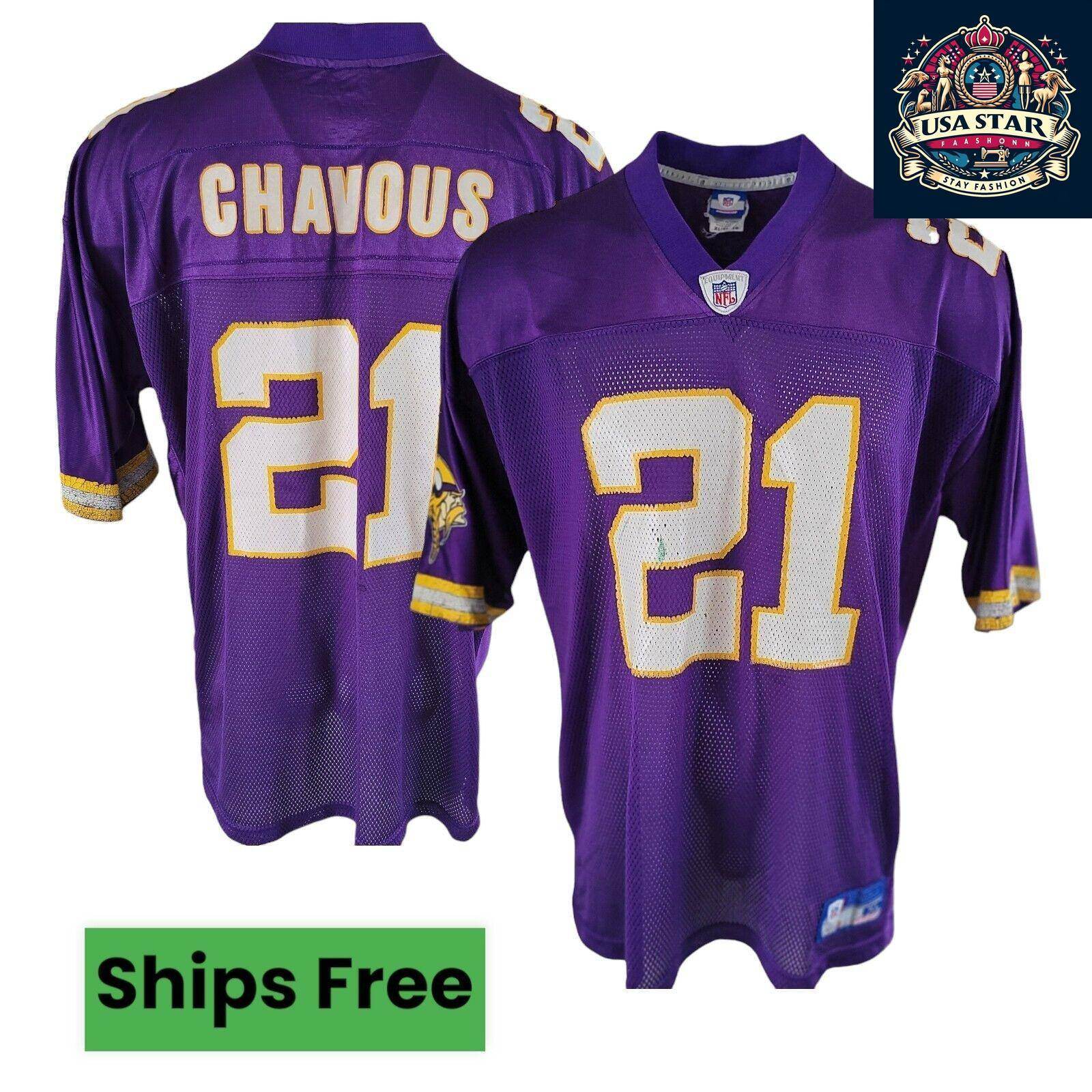 Minnesota Vikings Jersey CHAVOUS 21 for Men XL - Vintage Purple with High - Quality NFL Branding - USASTARFASHION