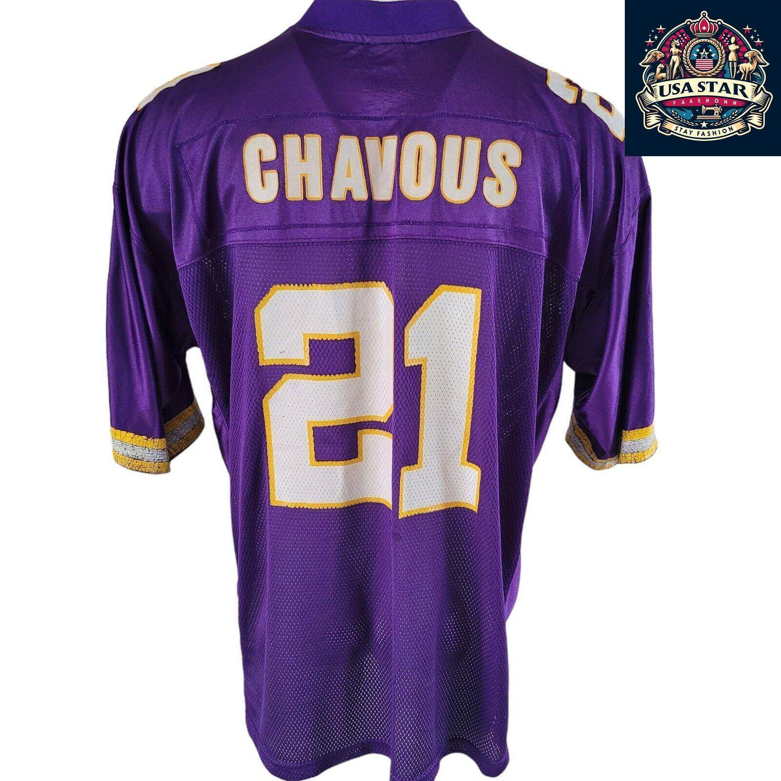 Minnesota Vikings Jersey CHAVOUS 21 for Men XL - Vintage Purple with High - Quality NFL Branding - USASTARFASHION