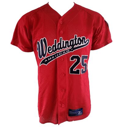 Mizuno Weddington American Baseball Jersey 25 Anderson Size S Red Grade A Lightweight Mesh - USASTARFASHION