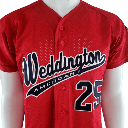 Mizuno Weddington American Baseball Jersey 25 Anderson Size S Red Grade A Lightweight Mesh - USASTARFASHION