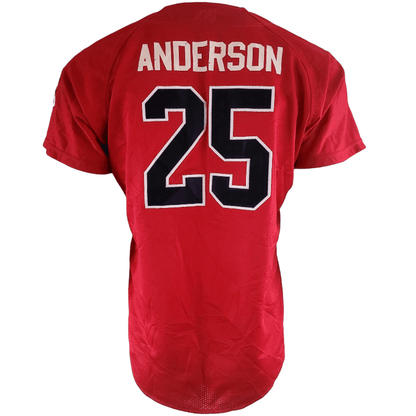 Mizuno Weddington American Baseball Jersey 25 Anderson Size S Red Grade A Lightweight Mesh - USASTARFASHION