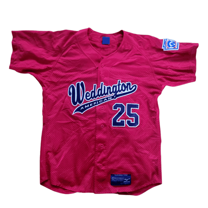 Mizuno Weddington American Baseball Jersey 25 Anderson Size S Red Grade A Lightweight Mesh - USASTARFASHION
