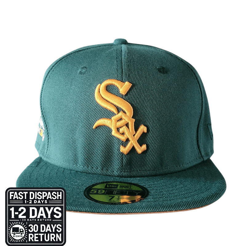 New Era 59Fifty World Series Champions Cap 7 1/2 - Chicago White Sox Green with Gold Logo - USASTARFASHION