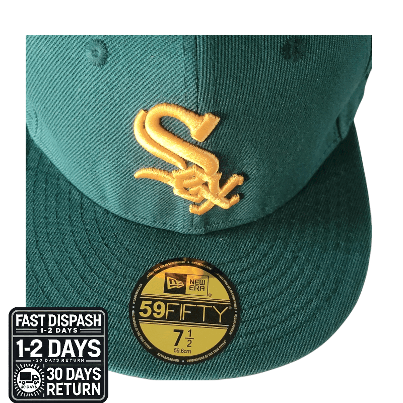 New Era 59Fifty World Series Champions Cap 7 1/2 - Chicago White Sox Green with Gold Logo - USASTARFASHION