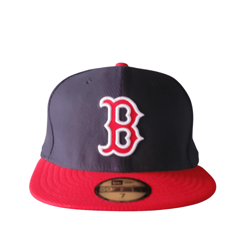 New Era Boston Red Sox Baseball Cap - Size 7 (55.8cm) - Quality Grade A Condition, Navy & Red - USASTARFASHION