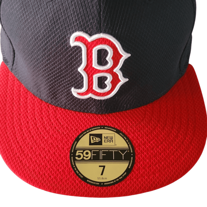 New Era Boston Red Sox Baseball Cap - Size 7 (55.8cm) - Quality Grade A Condition, Navy & Red - USASTARFASHION