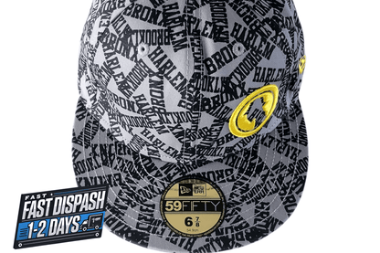 New Era Fitted Cap 59FIFTY Projekts NYC Gray Graphic Pattern Size 6 7/8 Cotton - USASTARFASHION
