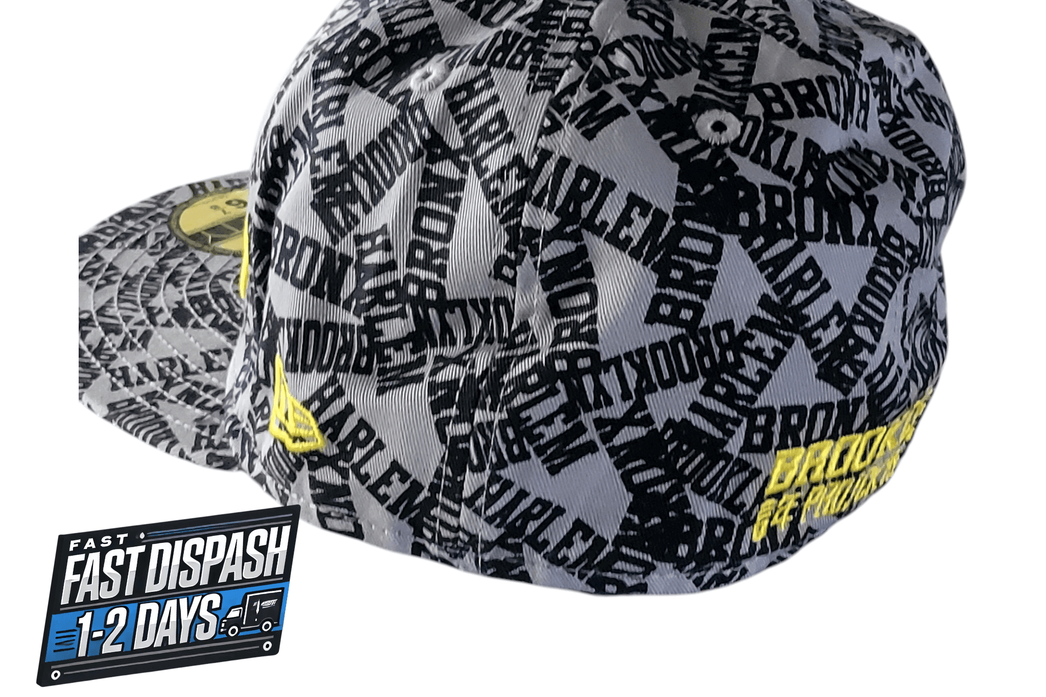 New Era Fitted Cap 59FIFTY Projekts NYC Gray Graphic Pattern Size 6 7/8 Cotton - USASTARFASHION