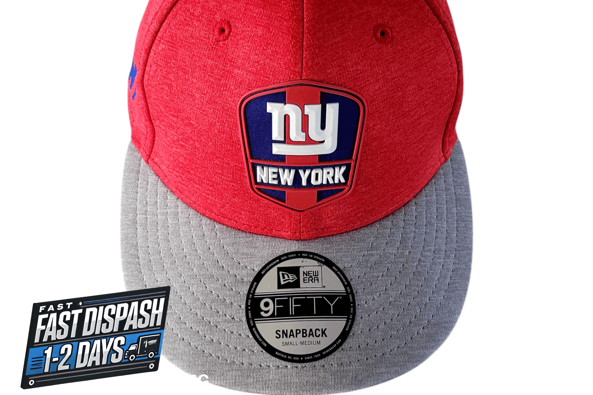 New Era NFL Giants Snapback Cap - Red & Gray Adjustable Size S/M - Officially Licensed 9FIFTY - USASTARFASHION