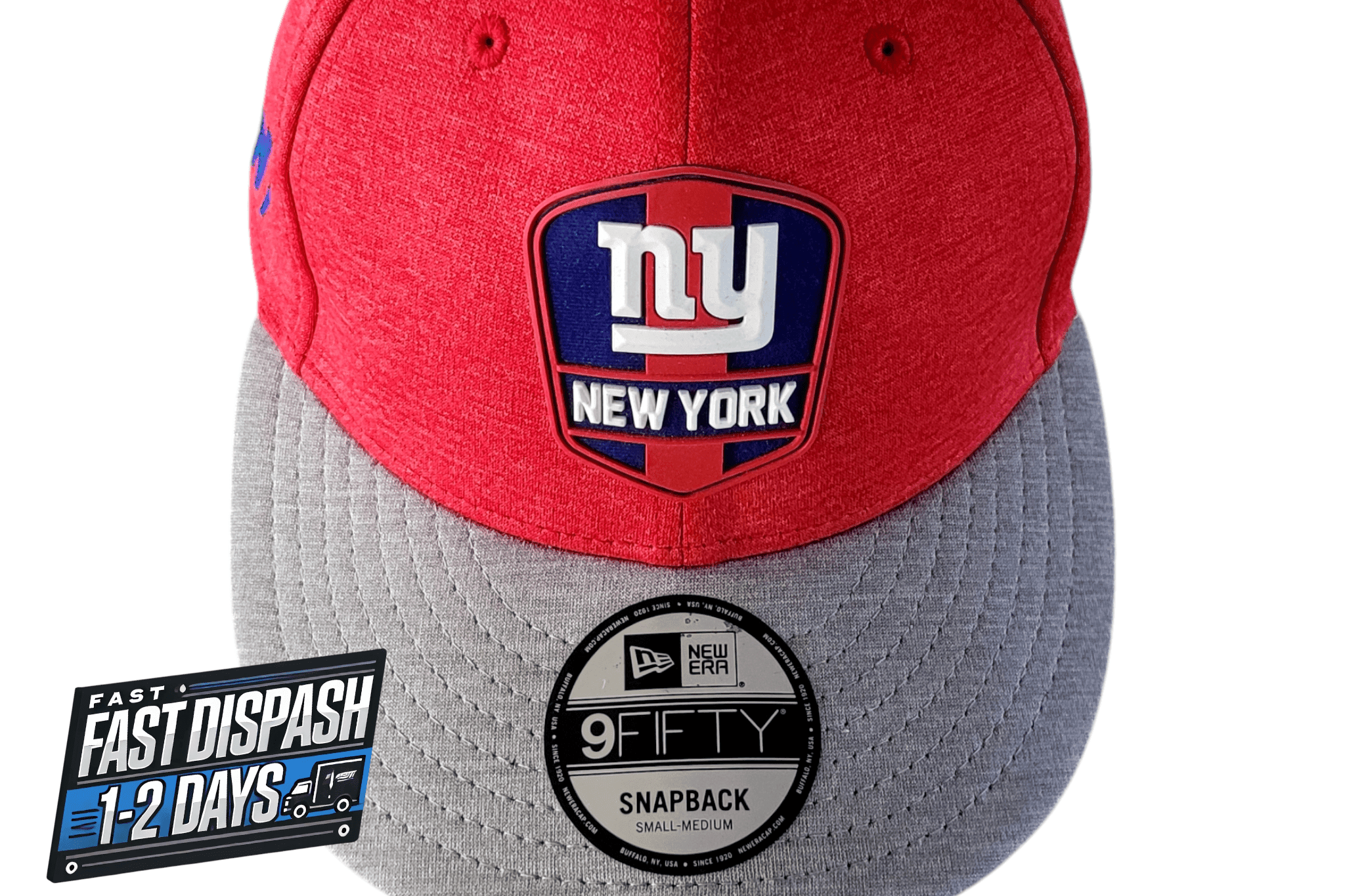 New Era NFL Giants Snapback Cap - Red & Gray Adjustable Size S/M - Officially Licensed 9FIFTY - USASTARFASHION