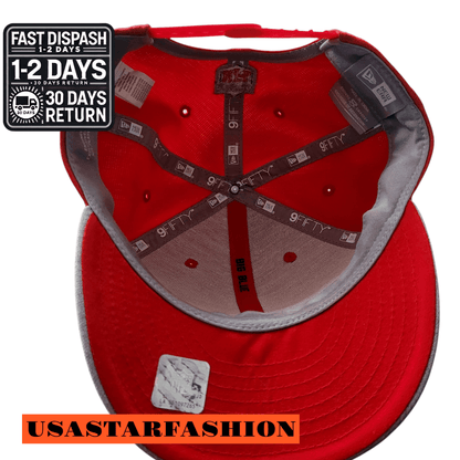New Era NFL Giants Snapback Cap - Red & Gray Adjustable Size S/M - Officially Licensed 9FIFTY - USASTARFASHION