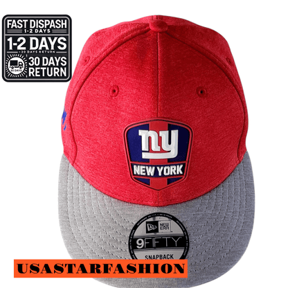New Era NFL Giants Snapback Cap - Red & Gray Adjustable Size S/M - Officially Licensed 9FIFTY - USASTARFASHION