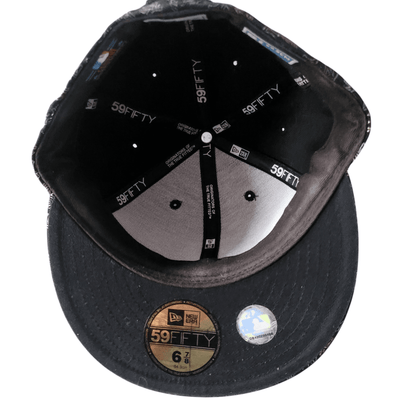 New York Yankees Cap 59FIFTY Fitted Black With Gold/Silver Embroidery Size 6 7/8 Excellent - USASTARFASHION