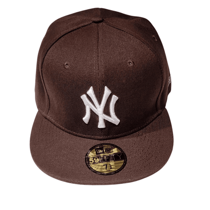 New York Yankees Hat - New Era 59Fifty Brown Wool - Blend Cap - Size 7 1/2 (59.6 cm) - USASTARFASHION