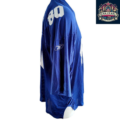 NFL New York Giants Reebok Jeremy Shockey 80 Jersey 2XL - Vintage Retro Blue with White Accents - USASTARFASHION