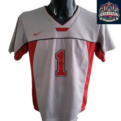 Nike Men's Sweatshirt M Grey Red Ohio State Logo Dry Fit - Comfortable Casual Activewear - USASTARFASHION