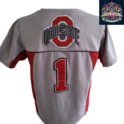 Nike Men's Sweatshirt M Grey Red Ohio State Logo Dry Fit - Comfortable Casual Activewear - USASTARFASHION