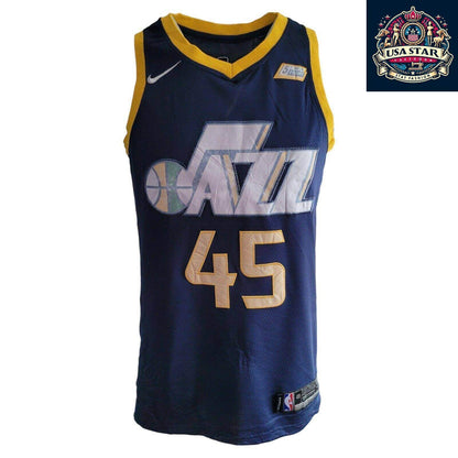 Nike Utah Jazz Jersey Donovan Mitchell 45 Men's Medium Blue Swingman - NBA Authentic Style - USASTARFASHION