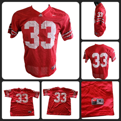 Ohio State Buckeyes Jersey 33 Nike Team Red Youth Medium - High - Quality Polyester Fabric - USASTARFASHION