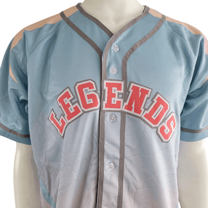 Pink Dolphin Legends Athletic Jersey XL Light Blue & Pink Gradient - Grade A Good Vintage Sportswear - USASTARFASHION