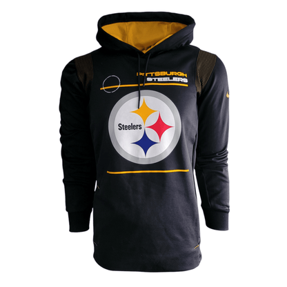 Pittsburgh Steelers Hoodie by Nike, Dri - FIT Technology, Small, Black with Zipped Pockets - USASTARFASHION