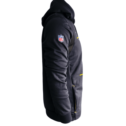 Pittsburgh Steelers Hoodie by Nike, Dri - FIT Technology, Small, Black with Zipped Pockets - USASTARFASHION