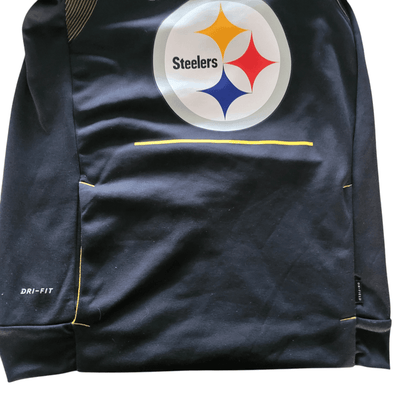 Pittsburgh Steelers Hoodie by Nike, Dri - FIT Technology, Small, Black with Zipped Pockets - USASTARFASHION