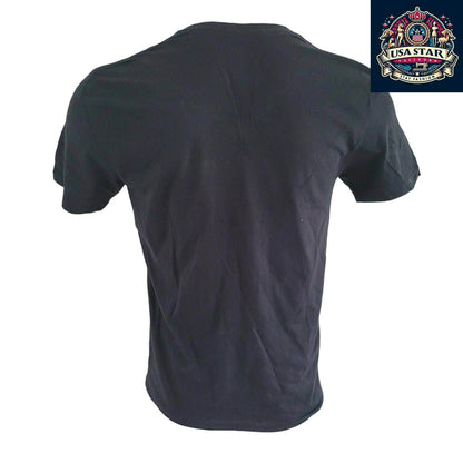 Polo Ralph Lauren Black V - Neck T-Shirt M - 100% Cotton, Iconic Logo, Comfortable Fit - USASTARFASHION