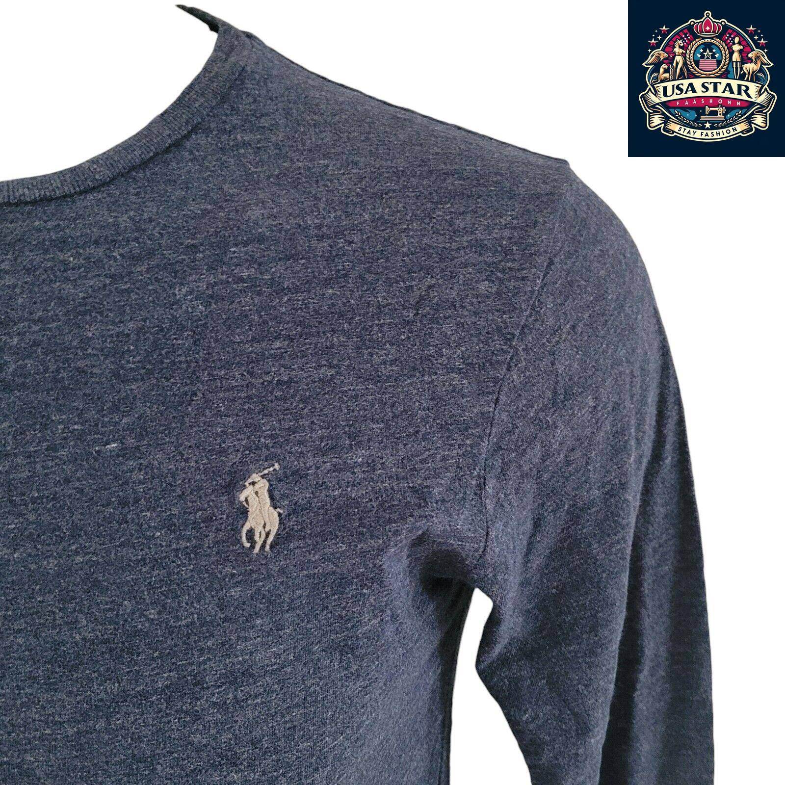 Polo Ralph Lauren Cotton Sweatshirt XL Unisex Dark Blue Classic Style Durable Comfort - USASTARFASHION