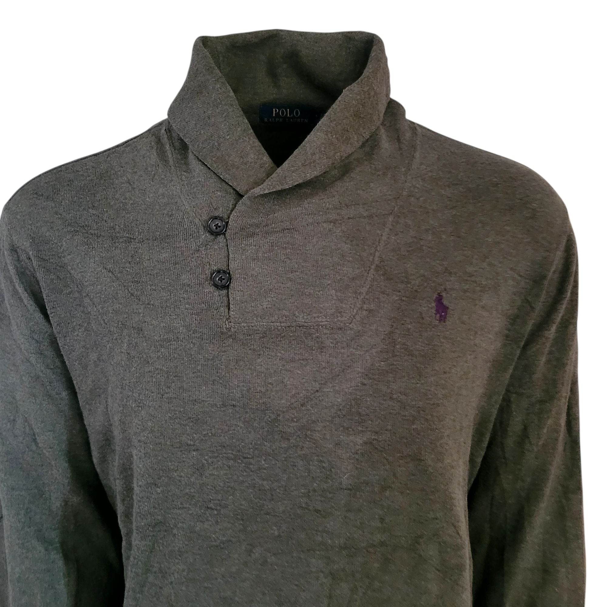 Polo Ralph Lauren Estate Rib Shawl Pullover – Olive, Size L - USASTARFASHION