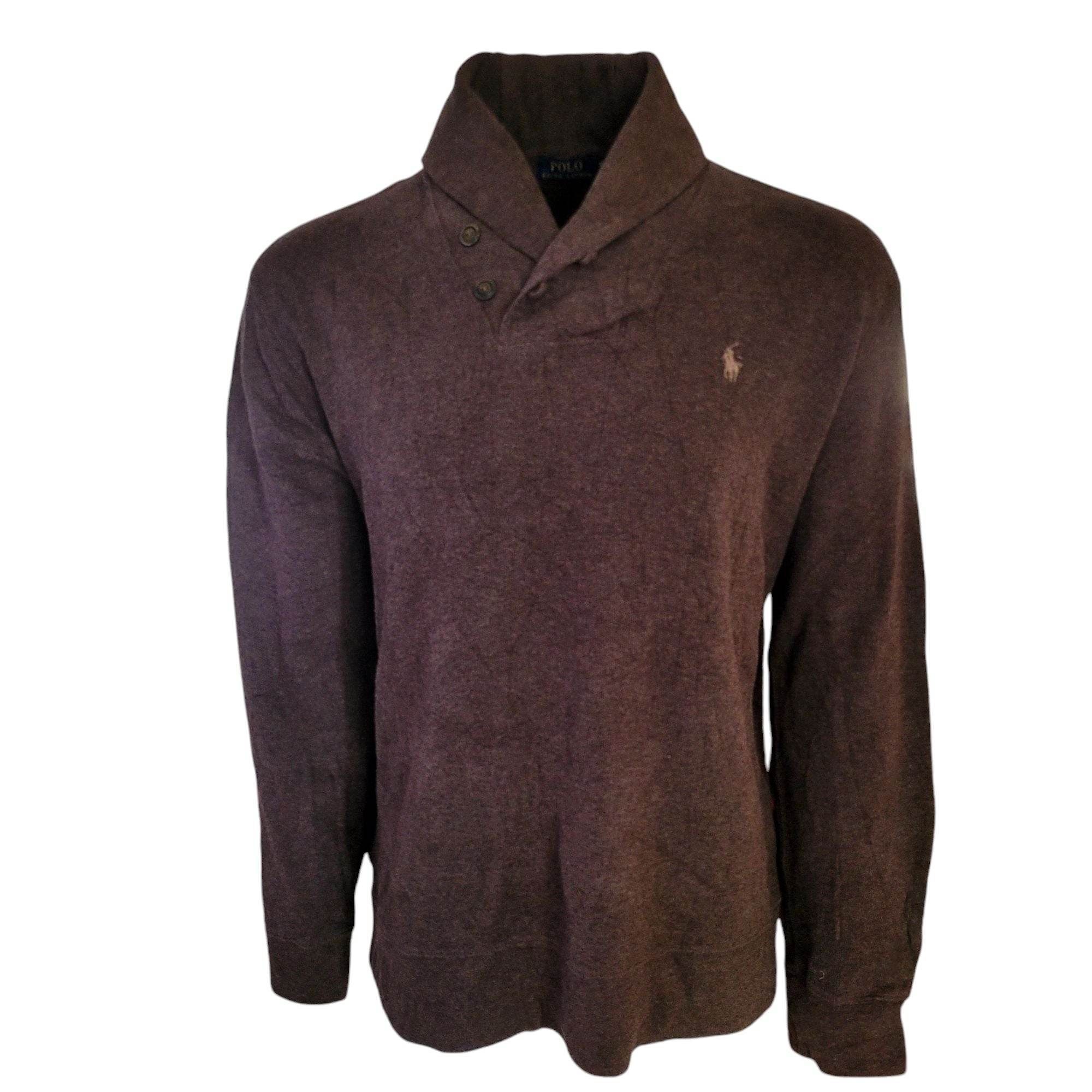 Polo Ralph Lauren Shawl Collar Pullover – Brown, Size 4XL - USASTARFASHION