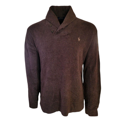 Polo Ralph Lauren Shawl Collar Pullover – Brown, Size 4XL - USASTARFASHION
