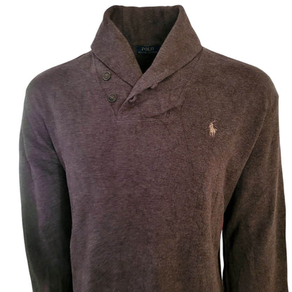 Polo Ralph Lauren Shawl Collar Pullover – Brown, Size XL - USASTARFASHION