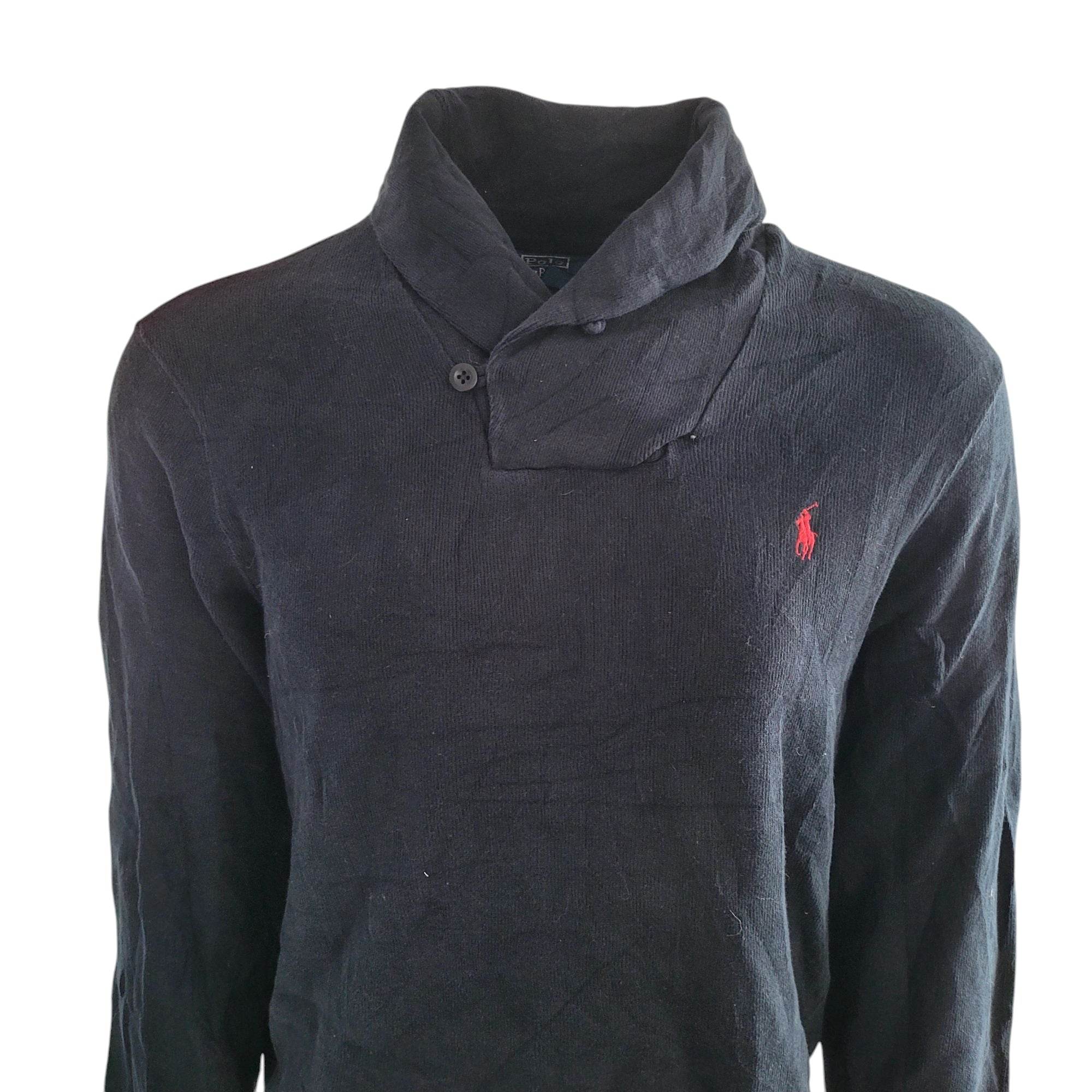 Polo Ralph Lauren Shawl Collar Sweatshirt – Navy, Size L - USASTARFASHION