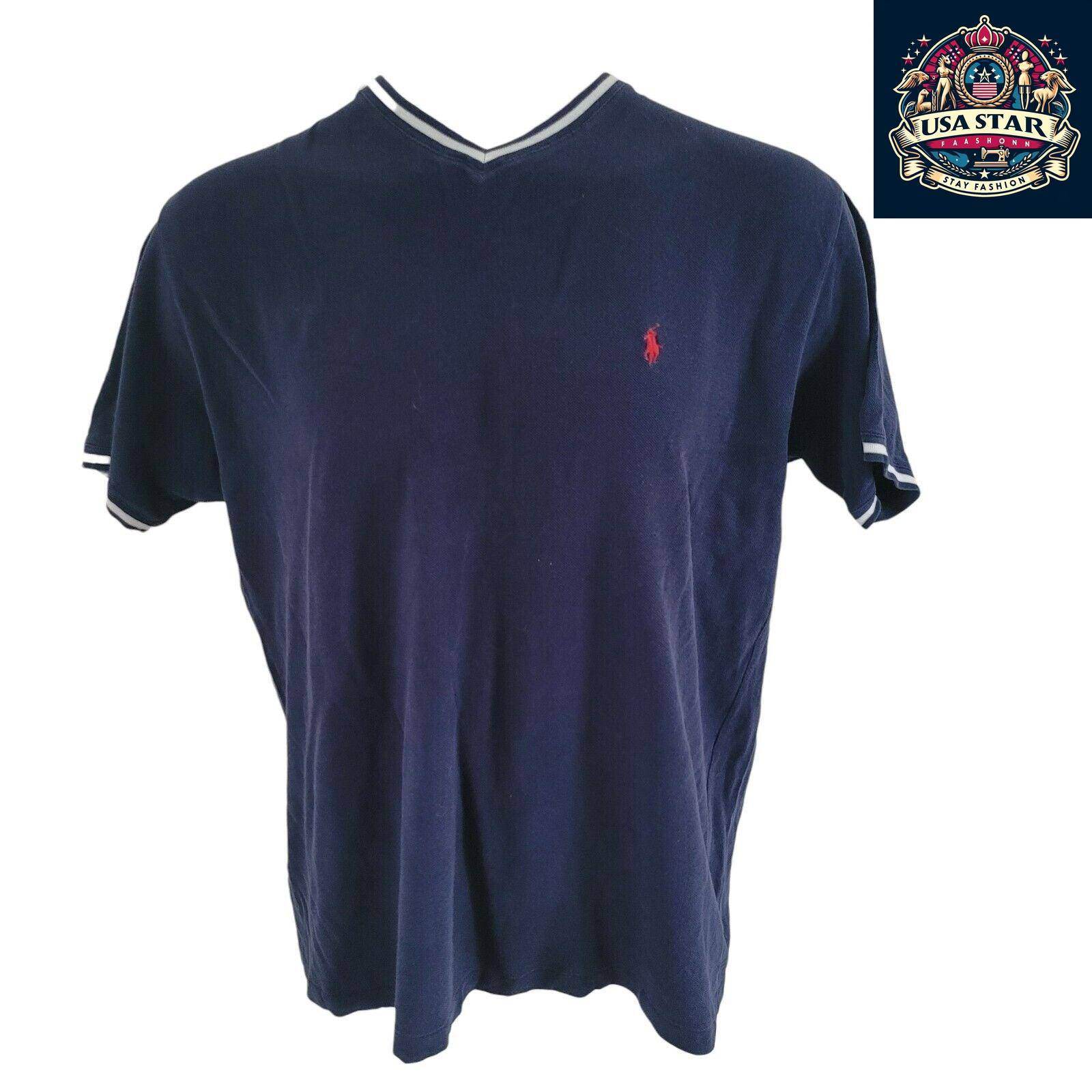 Polo Ralph Lauren V - Neck T-Shirt XL in Soft Cotton, Classic Fit for Everyday Comfort and Style - USASTARFASHION